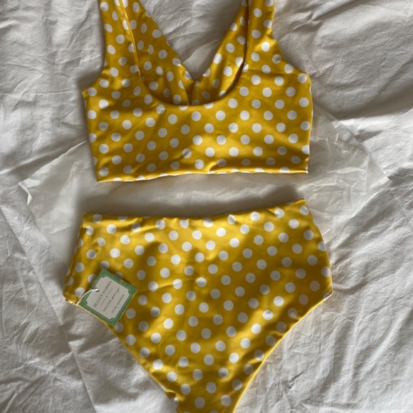 NWT Imagine Perry x Jillian Harris Two Piece Yellow Polka Dot Large - Picture 5 of 6